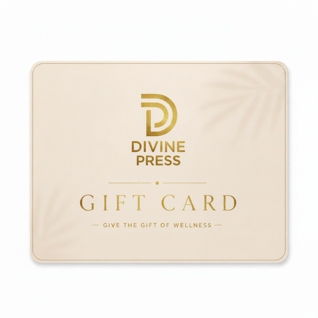 Divine Press Gift Card Gold Logo and Font