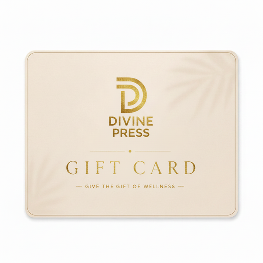 Divine Press Gift Card Gold Logo and Font